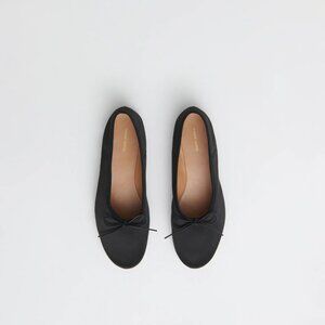 NWT: Mansur Gavriel Dream Ballerina Flat Black Satin - New in Box Unworn